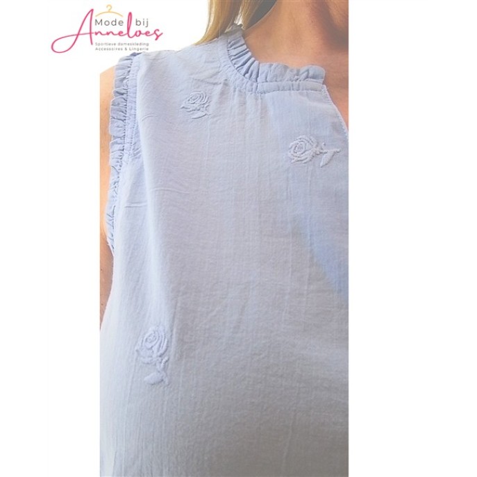 Blue Seven Top roos opdruk blauw 180295